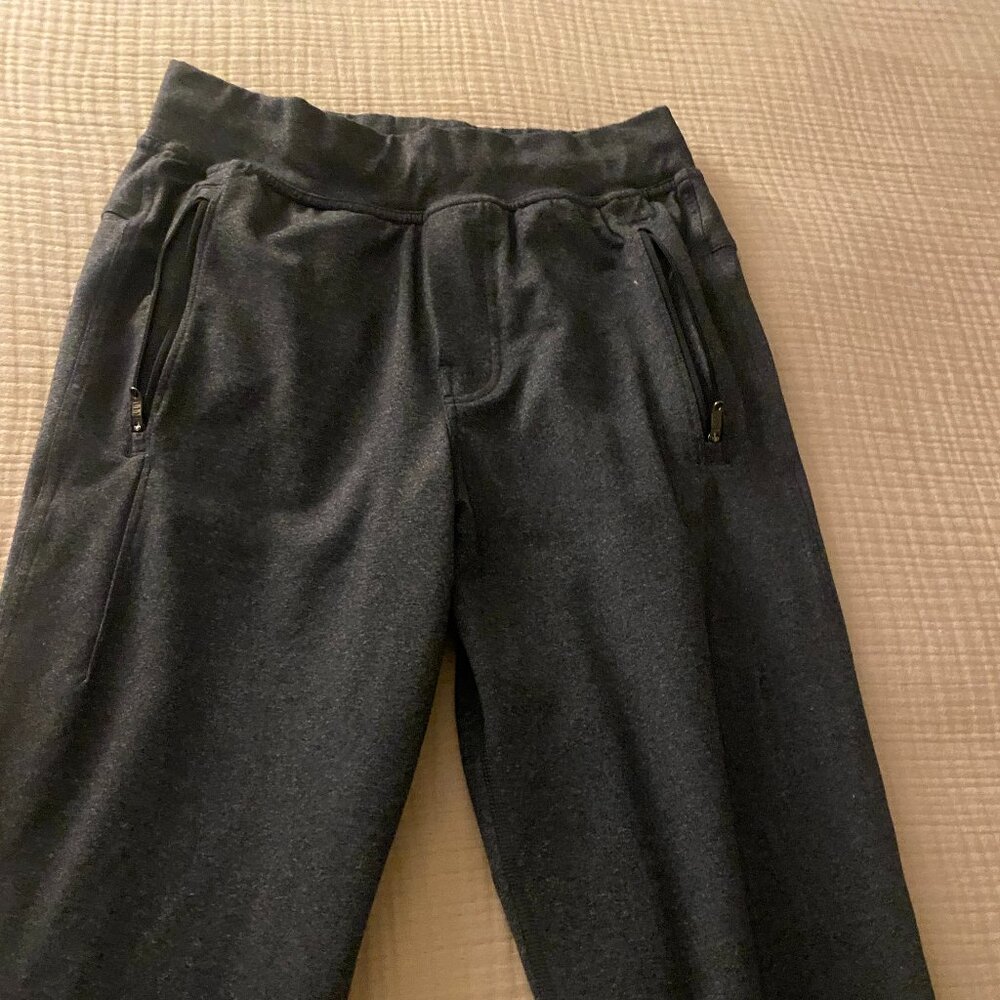 Lululemon Discipline Pants Heathered Grey Sz S Stretch Drawstring Zip Pockets